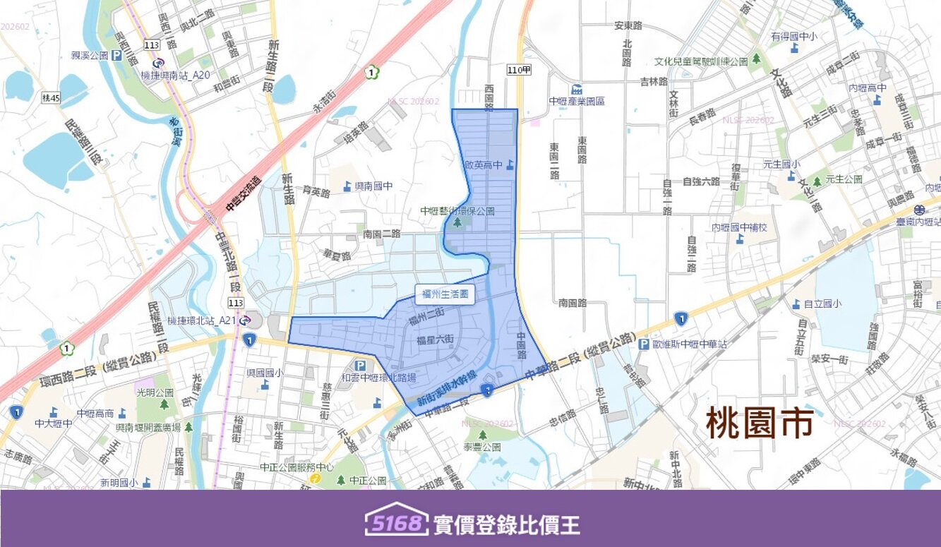 大致北起建國路,南至漢中街附近。圖/5168實價登錄比價王