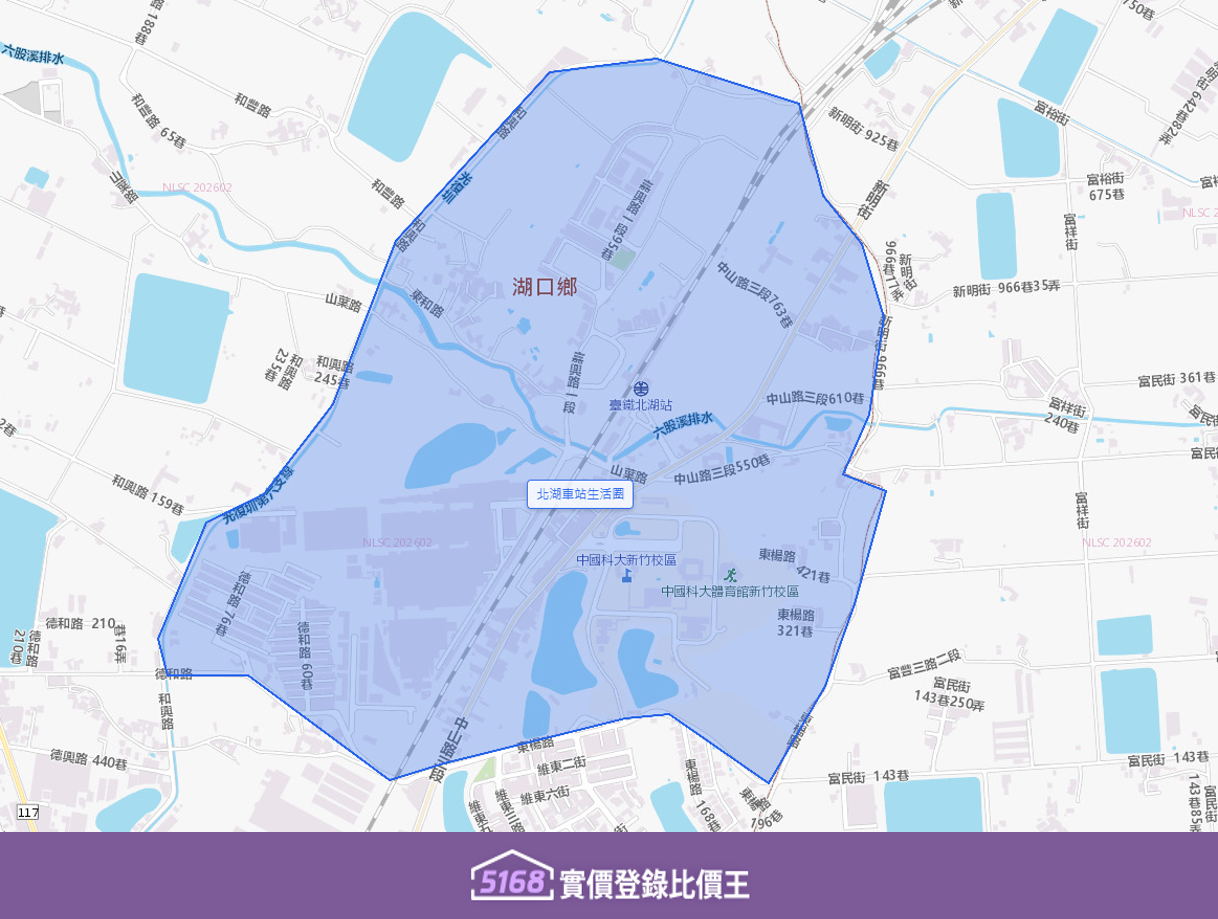 北湖車站生活圈以北湖車站為核心、中國科技大學與山葉機車為產業支柱，不僅具備鐵道通勤的優勢，且租屋需求極高。製圖／5168實價登錄比價王