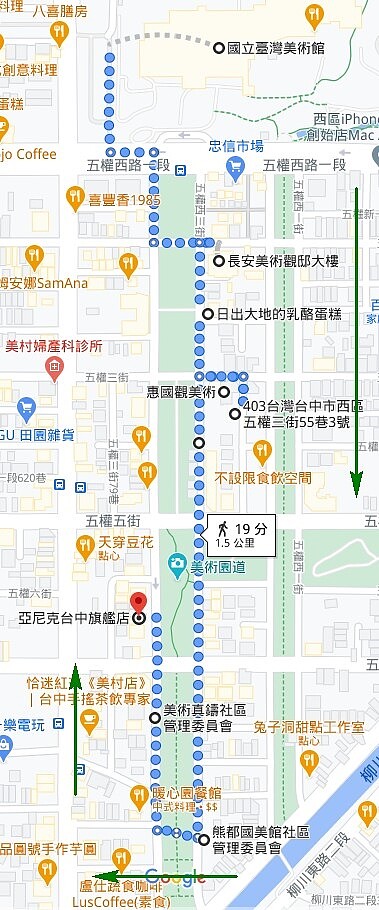 台中房價,草悟道美園道散步地圖|實價登錄比價王