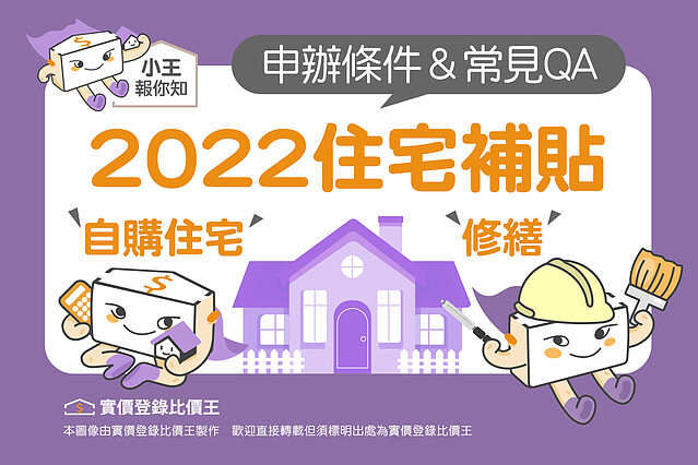 2022年自購住宅與修繕住宅貸款利息補貼懶人包。圖／實價登錄比價王 製作