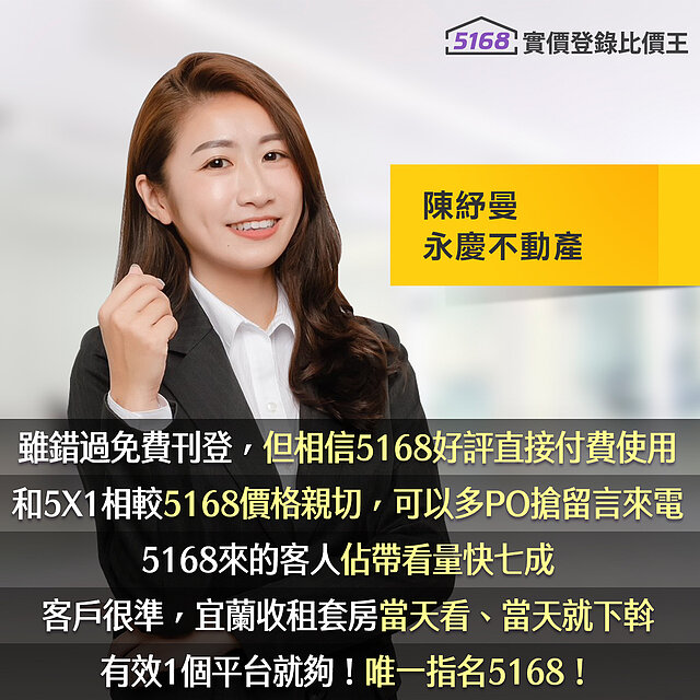 宜蘭收租套房冒泡火速！　她親揭「5168實戰心法」：留言多、成交...