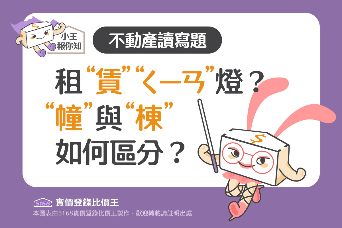 圖解／不動產讀寫題：租「賃」、「ㄑㄧㄢ」燈？「幢」與「棟」如何區...