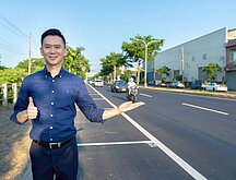 竹北環北路2段路面劣化嚴重　鐵路橋下區域完成重鋪