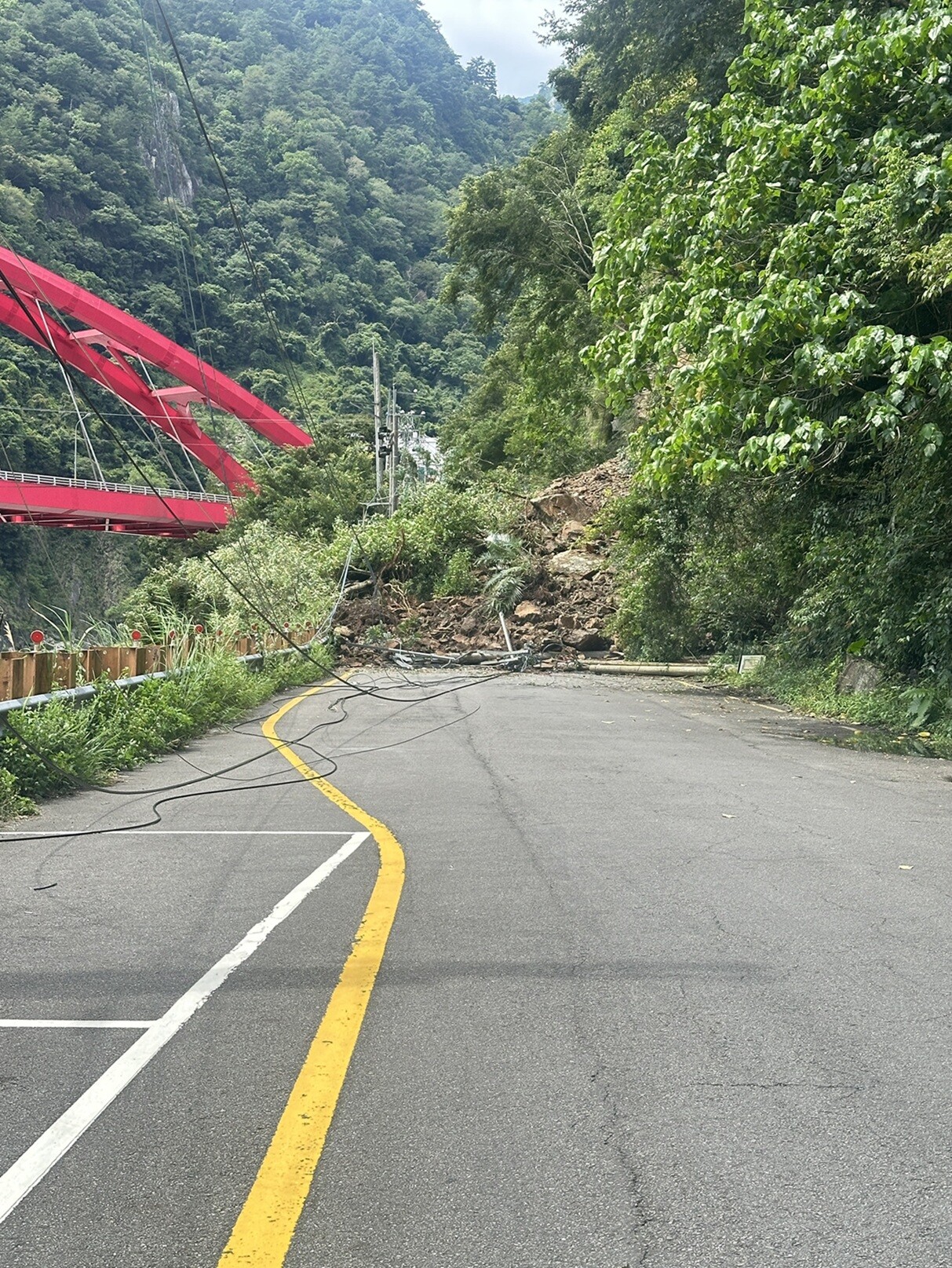 林道邊坡土石崩塌　八仙山森林遊樂區50遊客受困