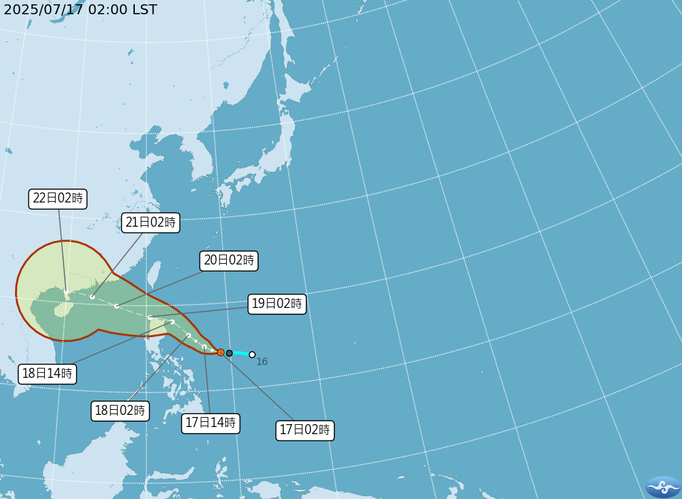 颱風薇帕估今成形　週末花東防豪雨