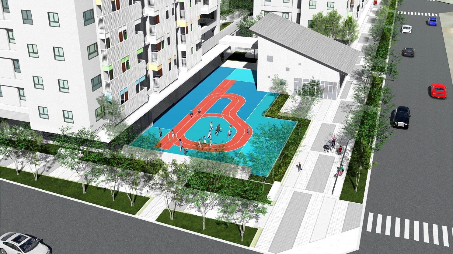 新都安居A的1樓設置幼兒園。圖／台南市政府都發局