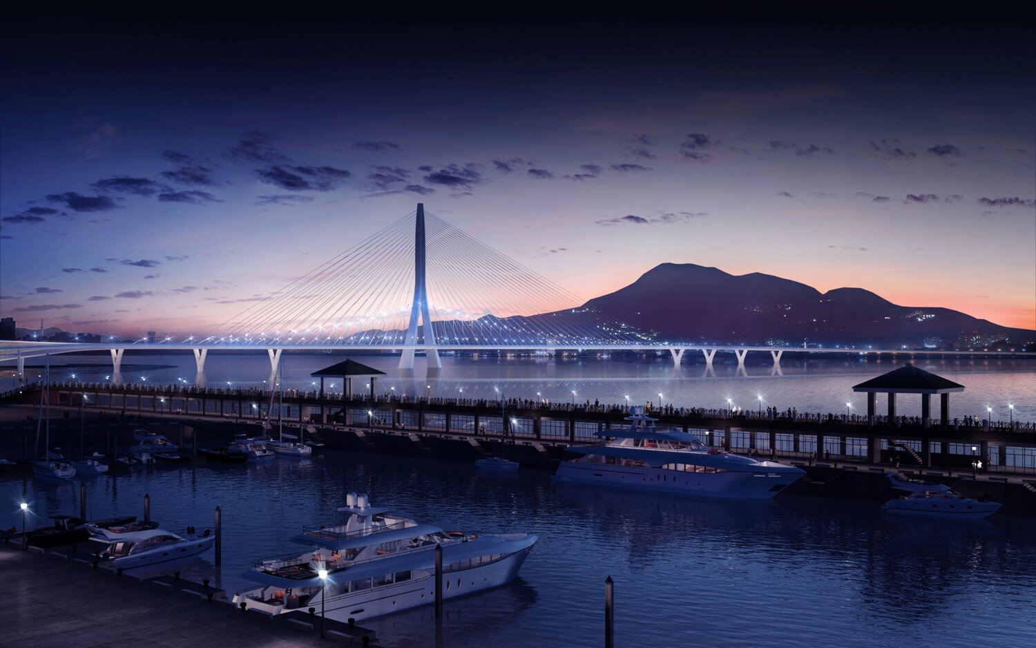 淡江大橋橋型設計有考量　兼顧淡水夕陽美景