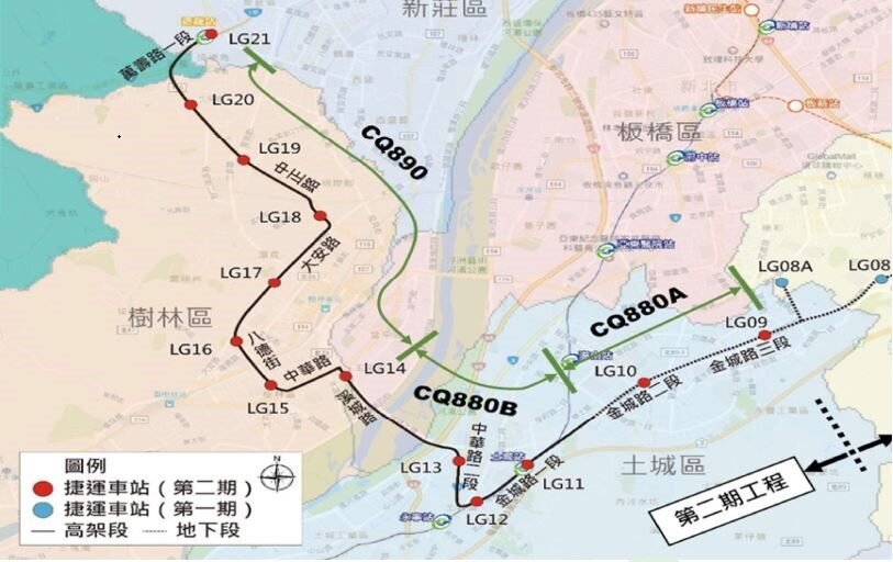 土城樹林線路線圖。圖／新北市府提供