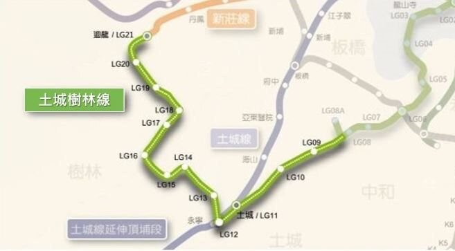土城樹林線路線圖。圖/新北市政府