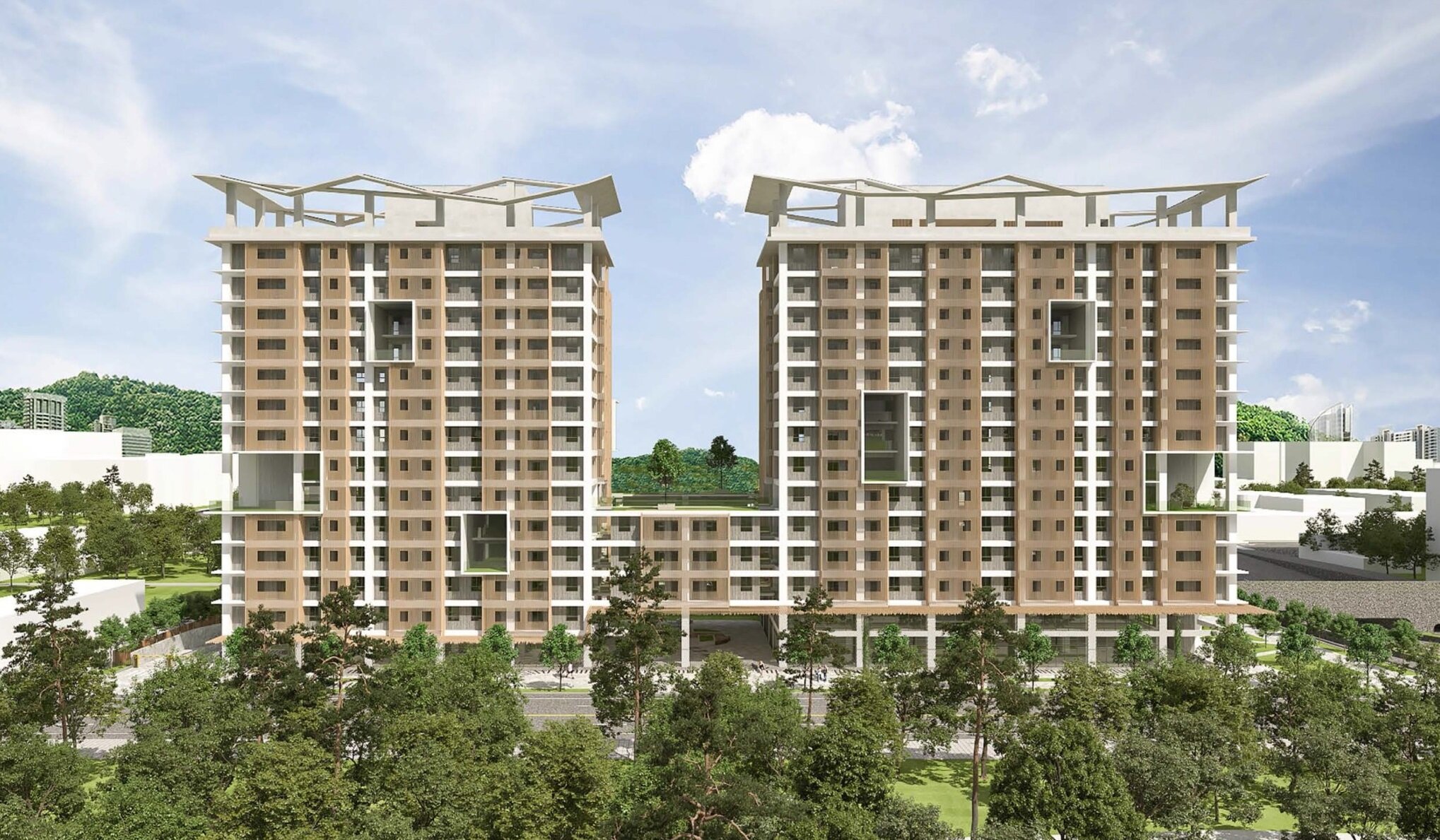 台南社宅「宜居小東」模擬圖。圖/台南住宅網