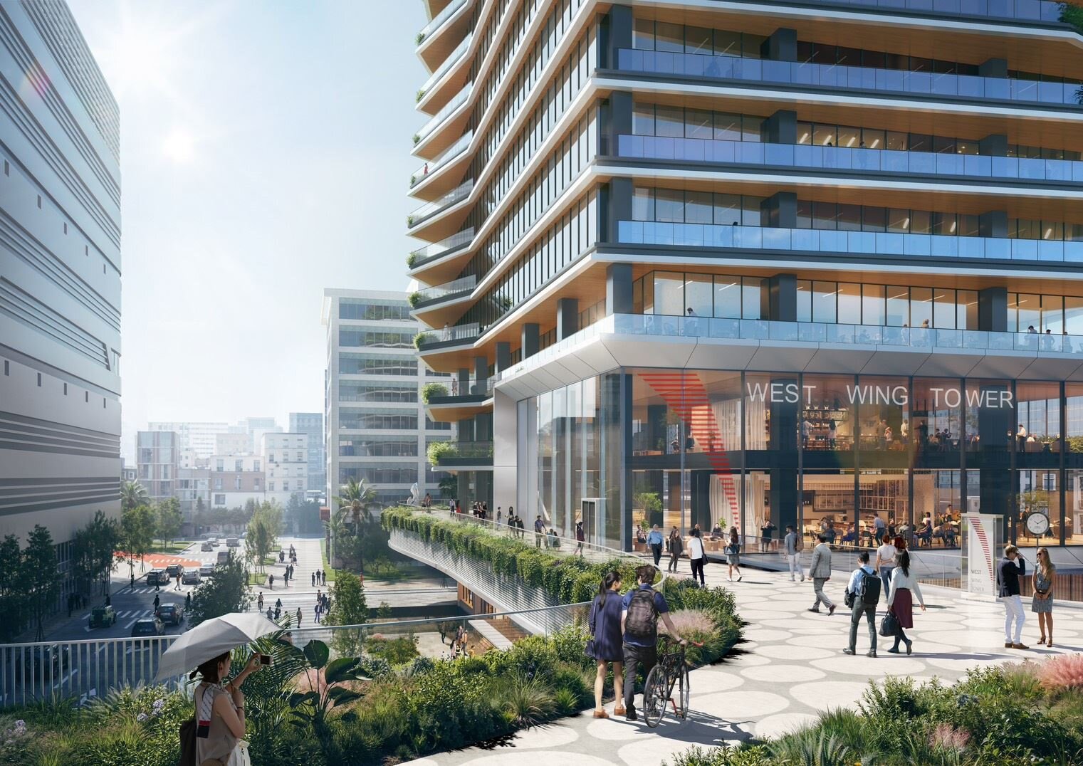 車專五基地南北向立體連通模擬示意圖。圖／高雄市政府都發局