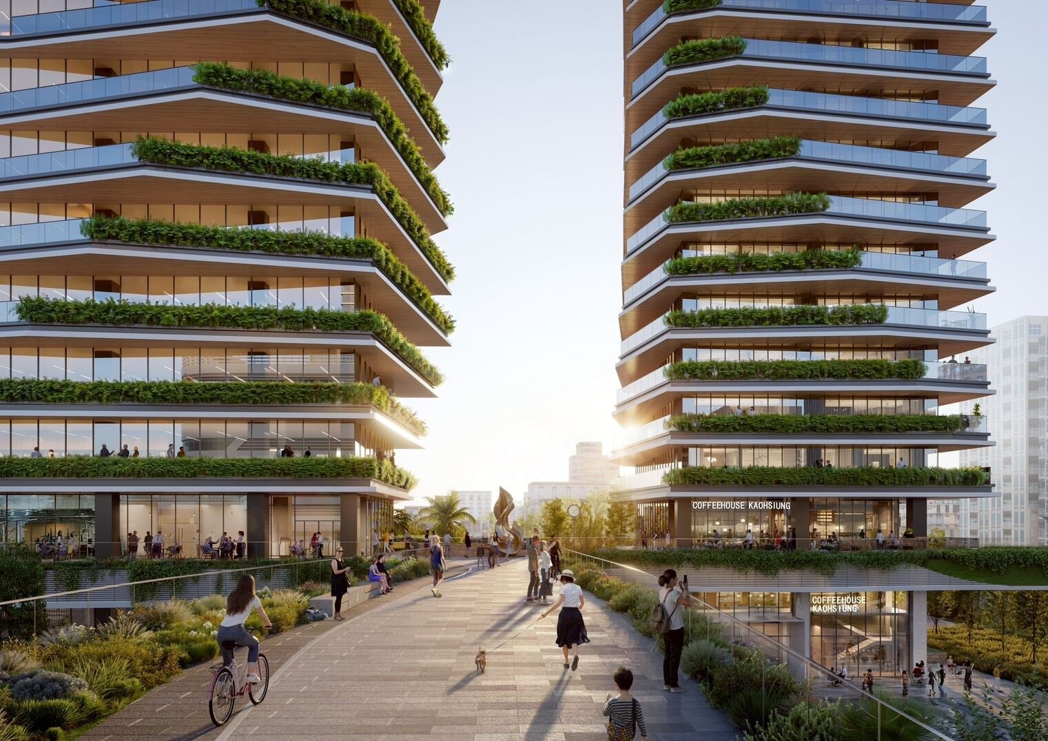 車專四、商四基地間東西向立體連通模擬示意圖。圖／高雄市政府都發局