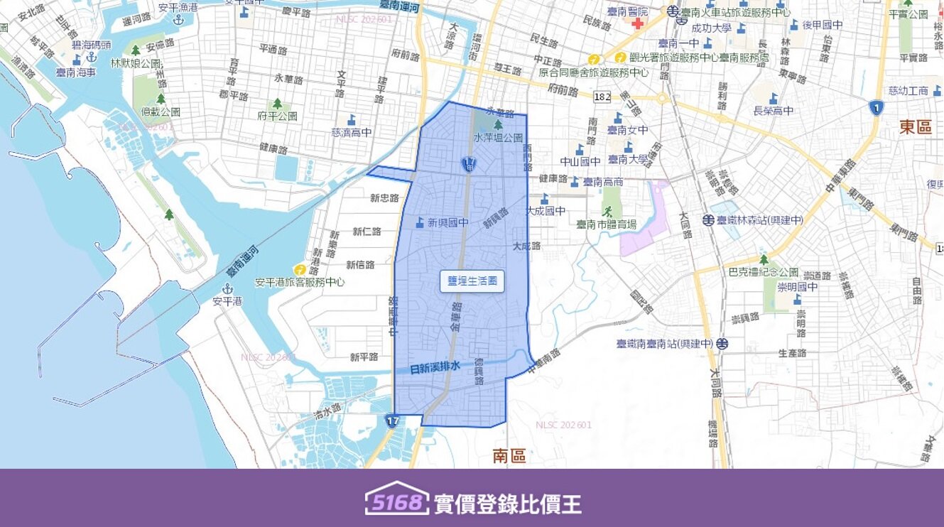 鹽埕生活圈東臨愛河,西依柴山,南接高雄港,北鄰鼓山區。圖/5168實價登錄比價王資料照