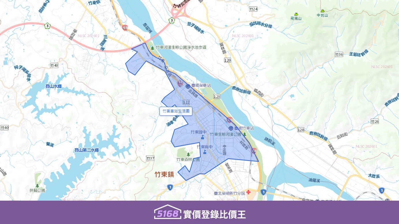 北起台68線快速道路匝道端，以南至大林路與中正南路交界。圖／5168實價登錄比價王製作