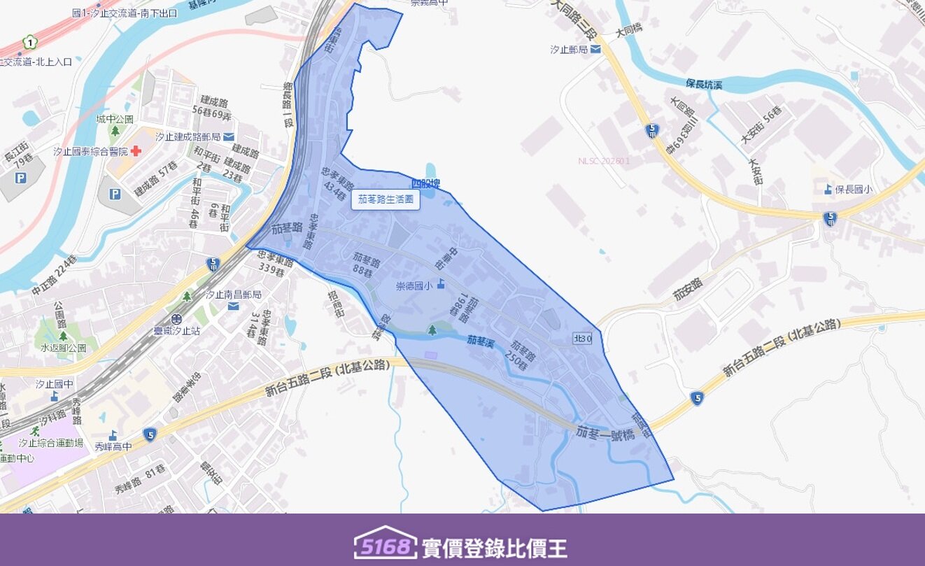 茄苳路生活圈核心區域在茄苳路、茄苳路二段、茄苳路二段巷弄。圖/5168實價登錄比價王