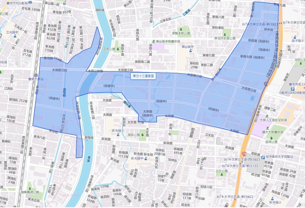 台中市南區，北側緊鄰知名的中興大學校區及學府路商圈，東側與大里區仁化路及大里工業區相望。圖／5168實價登錄比價王